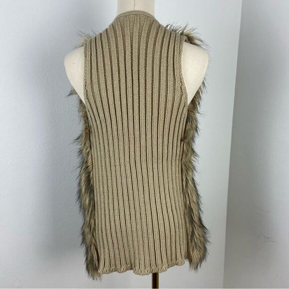 Hippie Rose Women’s Faux Fur/ Ribbed Knit Sweater Vest Cottagecore‎ Boho Small - Picture 2 of 10